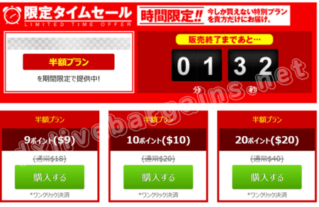 9ポイント、10ポイント、20ポイント半額プラン